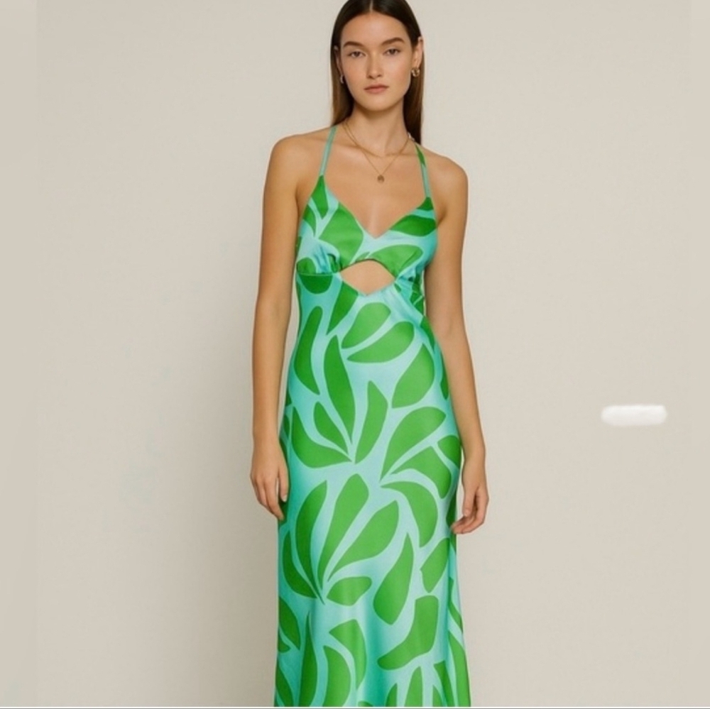 House of Harlow 1960 Vibrant Green Backless Dress, Preloved